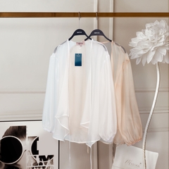 Áo Tơ Mentosa Giao Vạt Tay Phồng 2 Màu-ATMTS071025L1