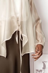 Áo Tơ Mentosa Giao Vạt Tay Phồng 2 Màu-ATMTS071025L1