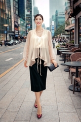 Áo Tơ Mentosa Giao Vạt Tay Phồng 2 Màu-ATMTS071025L1