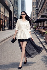 Áo Mentosa Sơ Mi Rút Eo 2 Màu-AMTS070925S1