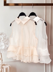 Áo Mentosa cổ Đức phối bèo 3 màu-AKMTS011025B1