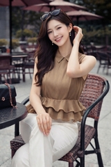 Áo Mentosa cổ Đức phối bèo 3 màu-AKMTS011025B1