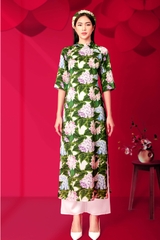 Áo Dài Cách Tân Katosa Màu Hoa Cẩm Tú Cầu-KTS221511CT