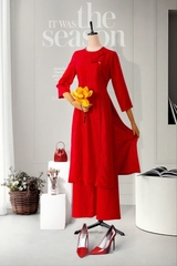 Áo Dài Mentosa Hoa Rum-KTS212122401