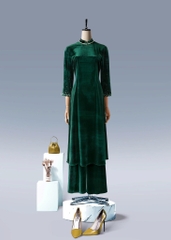 Áo Dài Mentosa Nhung Ngọc Trai-MTS211122402