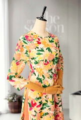 Áo Dài Mentosa Tơ Hoa-MTS321122401