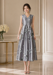 Đầm Katosa Cổ Tim Dáng Xòe-KTS222011