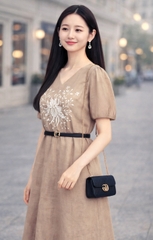 Đầm Katosa Linen Thêu-KTS32202241