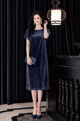 Đầm Nhung Vnxk CM 3 Màu-D1AT18010
