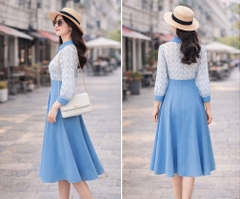 Đầm Katosa Tay Dài Dáng Xòe-KTS222712