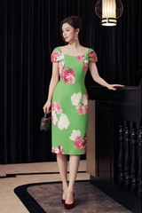 Đầm Katosa Trễ Vai In Họa Tiết 2 Màu-KTS3D121223