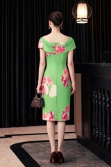 Đầm Katosa Trễ Vai In Họa Tiết 2 Màu-KTS3D121223