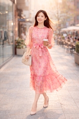 Đầm Katosa Tơ Hoa Tay Lỡ-KTS3060124