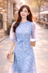 Đầm Katosa Tơ Hoa Tay Lỡ-KTS3060124