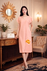 Đầm Katosa Suông Thêu Mẫu Đơn-KTS2030425