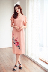 Đầm Katosa Thêu Mẫu Đơn Cổ Y-KTS20403252