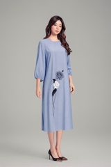 Đầm Katosa Tơ Xước Mẫu Đơn-KTS20203252