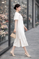 Đầm Katosa Linen Tay Phồng Thêu Chuồn Chuồn-KTS32202242