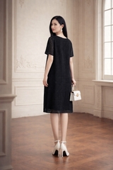 Đầm Katosa ren ô vuông đen-KTS32409243