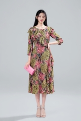 Đầm Mentosa Hoa Phối Bèo 2 Màu-DMTS030925L1