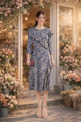 Đầm Mentosa Hoa Phối Bèo 2 Màu-DMTS030925L1