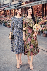 Đầm Mentosa Hoa Phối Bèo 2 Màu-DMTS030925L1