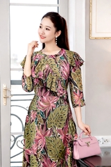 Đầm Mentosa Hoa Phối Bèo 2 Màu-DMTS030925L1