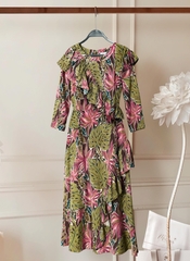 Đầm Mentosa Hoa Phối Bèo 2 Màu-DMTS030925L1