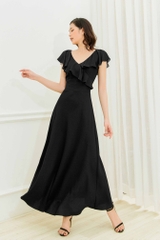 Đầm Mentosa Form Dài Cổ Tim Phối Voan - K1AV1120220