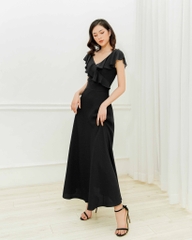 Đầm Mentosa Form Dài Cổ Tim Phối Voan - K1AV1120220