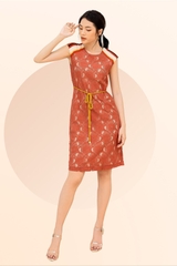 Đầm Ren Mentosa Form Suông Vai Phối Sọc - K1M11230720