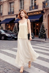 Áo Lụa Hai Dây Cổ Chữ V Mentosa 4 Màu-AMTS021025L1