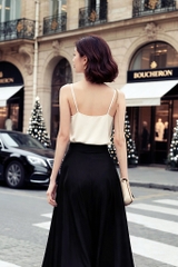 Áo Lụa Hai Dây Cổ Chữ V Mentosa 4 Màu-AMTS021025L1