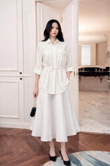 Áo Mentosa Sơ Mi Rút Eo 2 Màu-AMTS070925S1