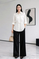 Áo Mentosa Sơ Mi Rút Eo 2 Màu-AMTS070925S1