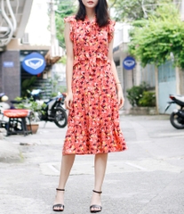 Đầm Maxxi Warehouse Tay Con Xòe Thắt Dây Nơ -R1808080918