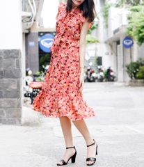 Đầm Maxxi Warehouse Tay Con Xòe Thắt Dây Nơ -R1808080918