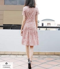 Đầm nhung WAREHOUSE tay con cổ tròn tầng nhúng - P1205020618