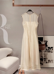 Set Đầm Tơ Xếp Ly Mentosa-DMTS241025L1