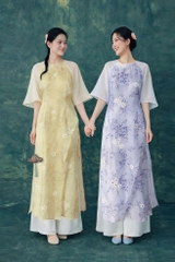 Set Áo Dài Tơ Hoa 3 Tà Mentosa-ADMTS040226L1