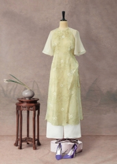 Set Áo Dài Tơ Hoa 3 Tà Mentosa-ADMTS040226L1