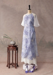 Set Áo Dài Tơ Hoa 3 Tà Mentosa-ADMTS040226L1