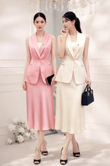 Áo Vest Lụa Nút Trang Trí Mentosa 2 Màu-AMTS230825H1