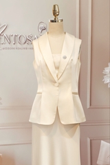 Áo Vest Lụa Nút Trang Trí Mentosa 2 Màu-AMTS230825H1