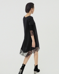 Đầm Mentosa Form Suông Cổ Tròn Tay Lở Phối Ren - U2111131218