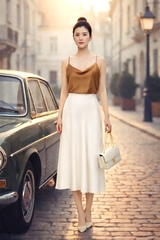 Chân Váy Lụa Mentosa 2 Màu-VMTS230825H1