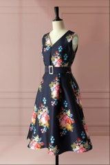 Đầm Katosa Cổ Tim SN Đai Eo-KTS221911