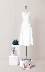 Đầm Katosa Sát Nách Cổ Tim 1 Màu-KTS230701