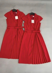 Đầm CK Cổ Vest Dập Ly Phối Đai Eo-TPSRDL211224