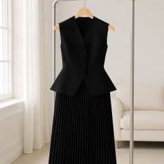 Đầm CK Vest Phối Chân Váy Xếp Ly-TPSRD210825